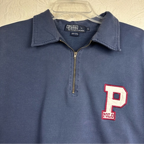 Polo Ralph Lauren Vintage French Terry Sweatshirt w/Large P Logo - Picture 3 of 11